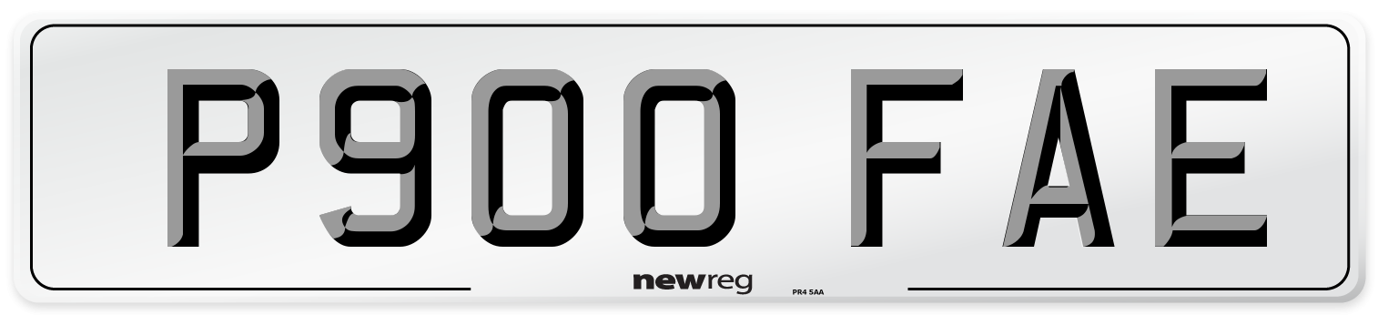 P900 FAE Number Plate from New Reg